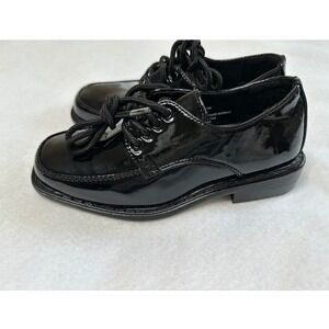 Tip Top Boys Dress Shoes Size 12 Black Patent Leather Lace Up Excellent